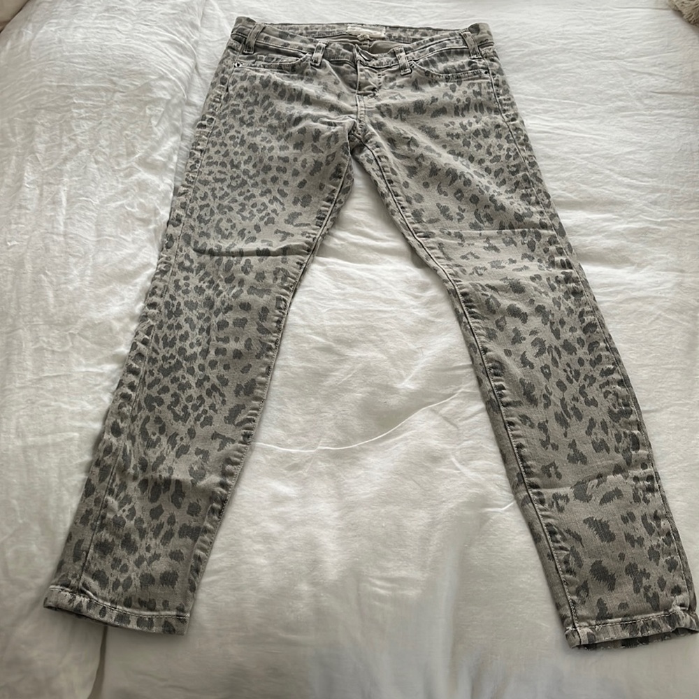 Current Elliott Leopard Skinny Jeans